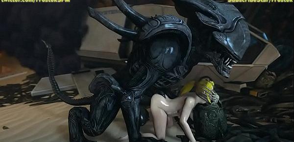  Samus Aran on a strange Alien Planet being fucked by Xenomorphs hardcore 3D Animation